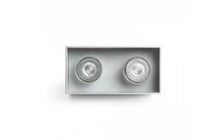 Agate II Takspotlight Borstad aluminium 2xGU10