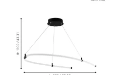 Alamedilla Taklampa 97cm LED 3000K 27W Svart/Vit
