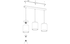 Albariza Taklampa 90cm Cappuccino/Guld
