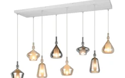 Aldea Takpendel 8 st 115cm E14 bärnsten/förkromad