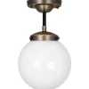 Alley Plafond 20cm Antikmässing/Vit IP44