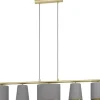 Almeida Taklampa 120cm Cappuccino/Borstad Mässing