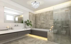 Almonte Kristallplafond 50cm G9 LED 3000K 8x3W Krom IP44