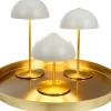Along Uppladdningsbar Bordslampa 12/20cm 3 styck + Bricka Beige/Mässing