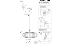 Arcos Taklampa 50cm Svart