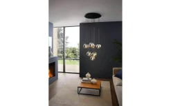 Ariscani Rondell Taklampa 66cm 10L Svart/Transparent