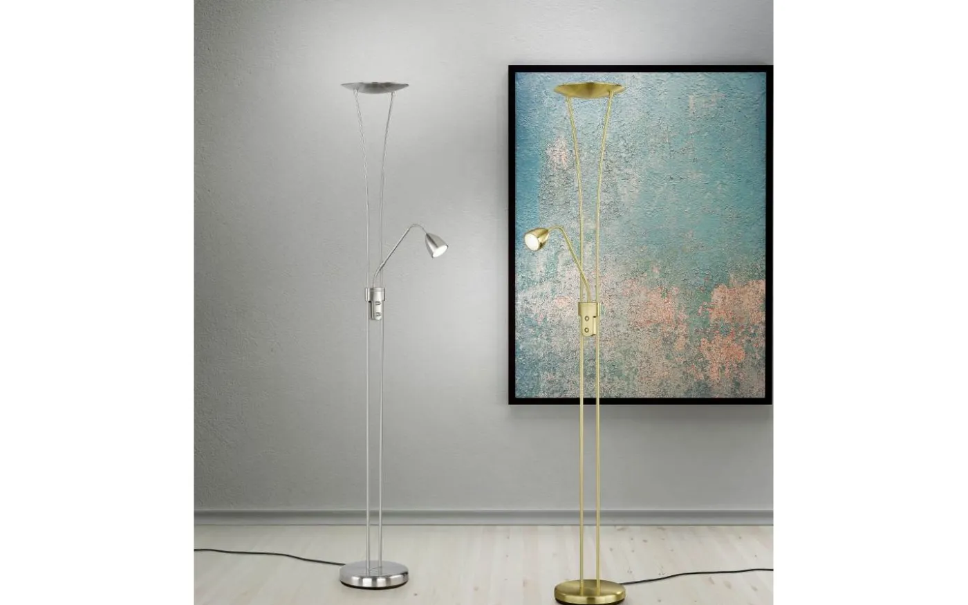 Arizona Golvlampa LED uplight borstad stål