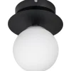 Art Deco Plafond/Vägglampa 24cm Svart/Vit IP44