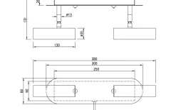 Artic Vägglampa Dubbel 30cm LED 2x6W 3000K Vit
