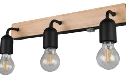 Arturo H2O Vägglampa 3-delad E27 trä/matt svart IP44
