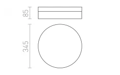 AWe Plafond 33cm Matt Nickel 21W LED 3000K IP44