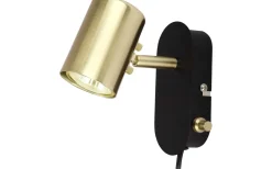 Balder Vägglampa Svart/Matt Mässing