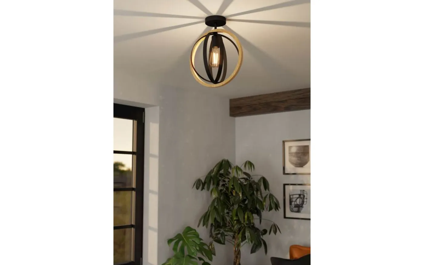 Basildon Plafond 32cm Natur/Svart