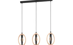 Basildon Taklampa 78cm 3L Trä/Svart