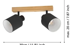 Batallas Takspotlight 30cm Svart