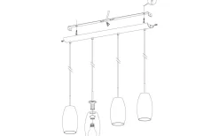 Batista Taklampa 102cm Nickel/Vit