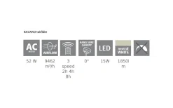 Bavaro Takfläkt 112cm Vit Med LED-Lampa