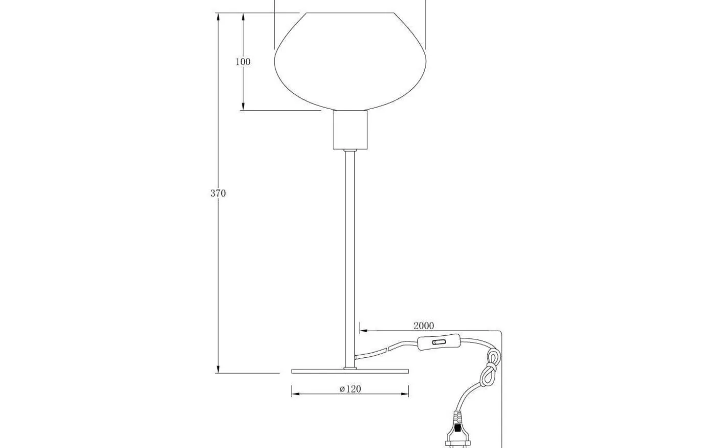 Bell Bordslampa 37,5cm Svart/Vit