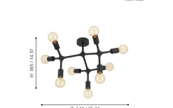 Bocadella Plafond 64cm Svart