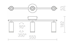 Bogard III Takspotlight Matt nickel LED 3x5W 3000K