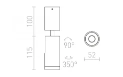 Bogard Takspotlight Matt nickel LED 5W 3000K