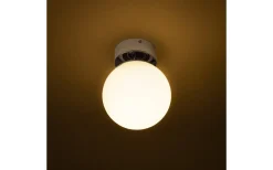 Bolly Plafond 17cm Opal/Krom IP44