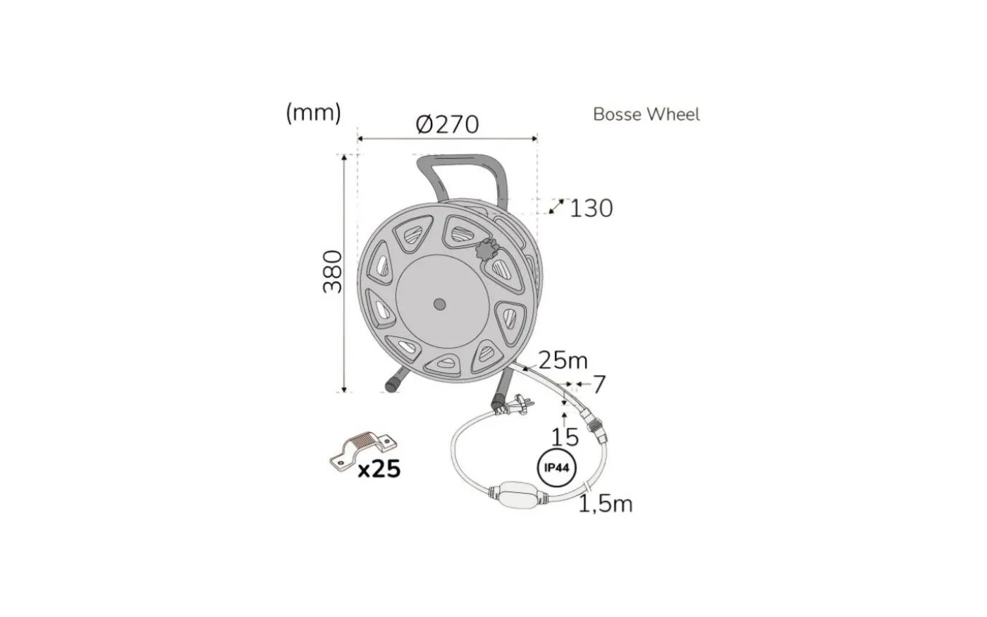 Bosse Arbetsbelysning Slinga 25m LED 200W 4000K IP65