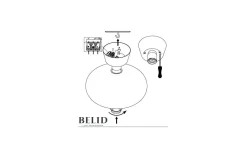 Bullo XL Plafond 38cm Mässing/Opal