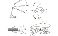Cabado Klämlampa 42cm Batteri/USB LED 3000K 3W Vit