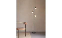 Cadiz Golvlampa 3-delad E14 matt svart/bärnsten
