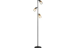 Cadiz Golvlampa 3-delad E14 matt svart/bärnsten
