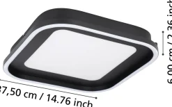 Calagrano Plafond 37,5cm LED 3000-6500K 21W med Fjärrkontroll Svart