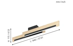 Camacho Plafond 94cm LED 3000K 20W Svart