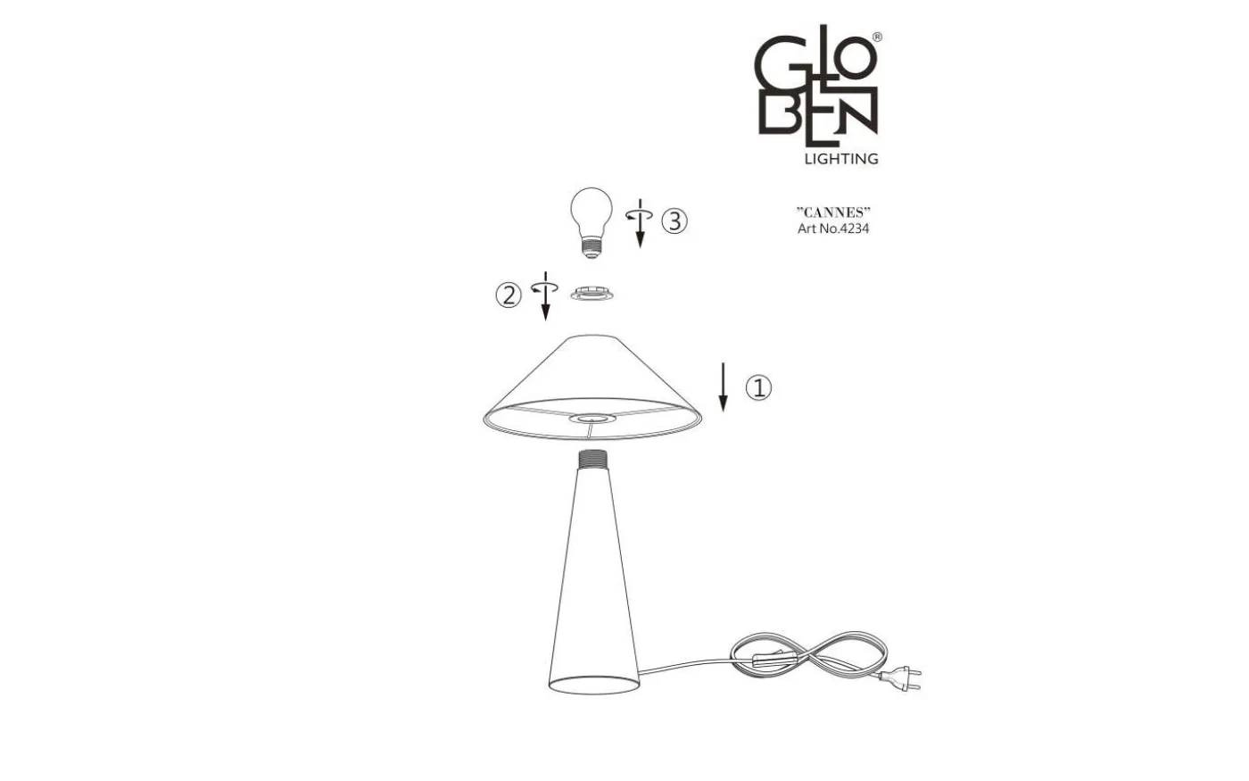 Cannes Bordslampa 40cm Vit
