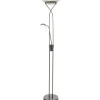 Cannes Golvlampa 1,8m LED 3000K 25W+5W Dimbar Svart/Krom