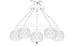 Cantallops Taklampa 69cm 5L Svart