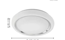Capasso Plafond 34cm LED 3000K 18W Vit/Krom