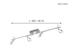 Cardillio Takspotlight 9cm LED 3000K 4x3,2W + 2x3,3W Krom