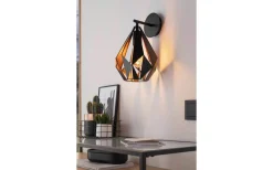 Carlton Vägglampa 33cm Svart/Koppar