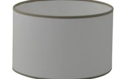 Carolin Cylinder Lampskärm Ø25cm Vit, Sandfärgat Band