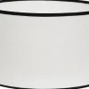 Carolin Cylinder Lampskärm Hög Ø25cm Vit, Svart Band