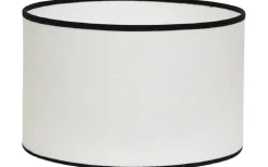 Carolin Cylinder Lampskärm Hög Ø25cm Vit, Svart Band