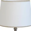 Carolin Lampskärm Ø24cm Vit, Sandfärgat Band