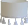 Carolin Lampskärm Cylinder med Fransar Ø35cm Vit