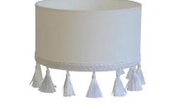 Carolin Lampskärm Cylinder med Fransar Ø35cm Vit