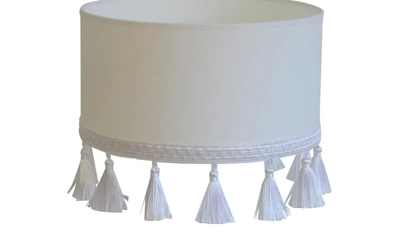 Carolin Lampskärm Cylinder med Fransar Ø35cm Vit