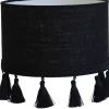 Carolin Lampskärm Cylinder med Fransar Ø35cm Svart