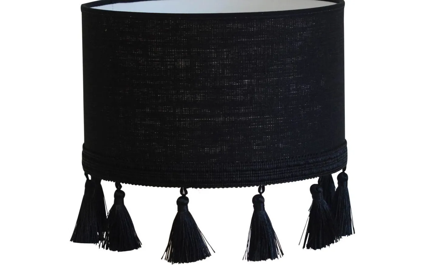 Carolin Lampskärm Cylinder med Fransar Ø35cm Svart
