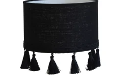 Carolin Lampskärm Cylinder med Fransar Ø30cm Svart