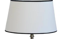 Carolin Oval Lampskärm 25cm Vit, Svart Band